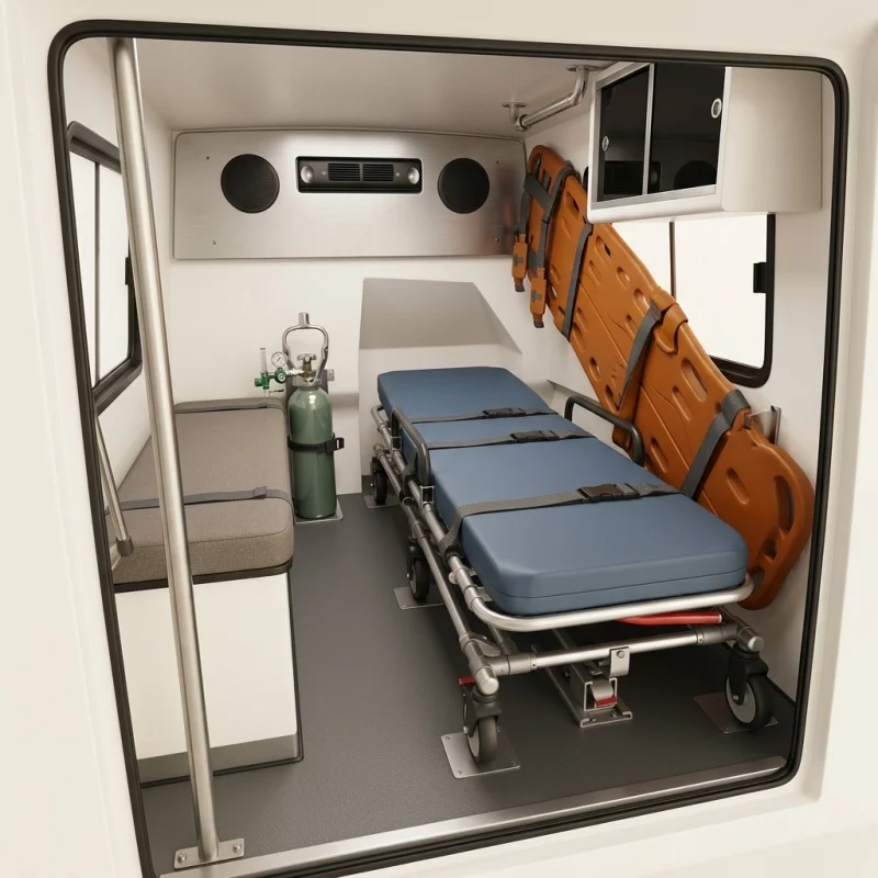 ambulância com maca para viagens